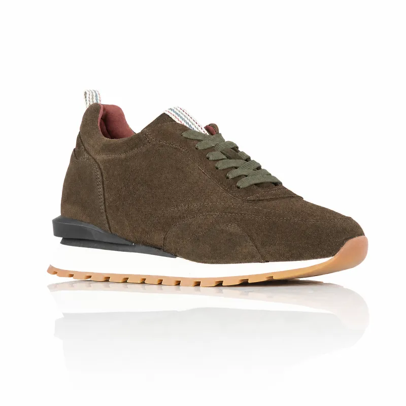 Basket Homme rehaussante  | Torino kaki +7,5cm | Mario Bertulli