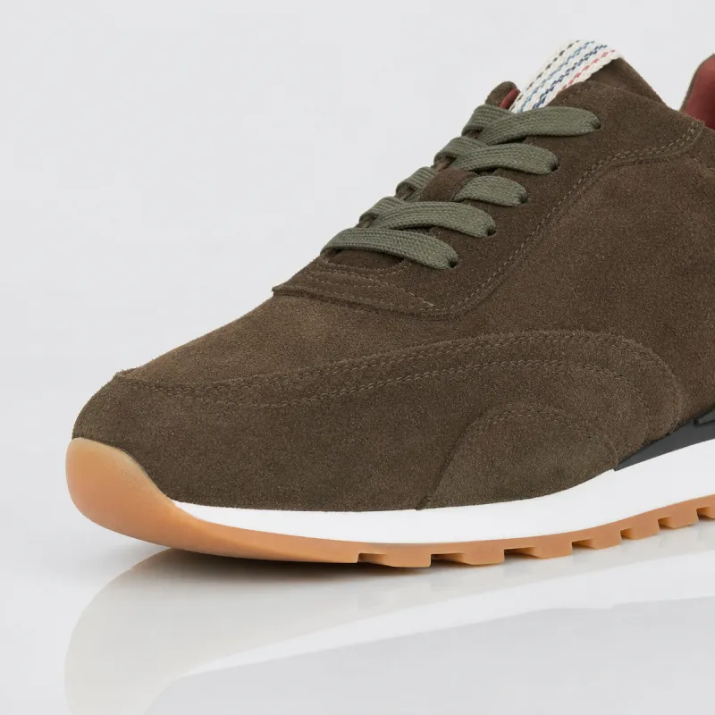 Basket Homme rehaussante  | Torino kaki +7,5cm | Mario Bertulli