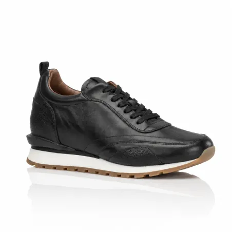 Basket rehaussante Lucca Noir Mario Bertulli | Confort & Style