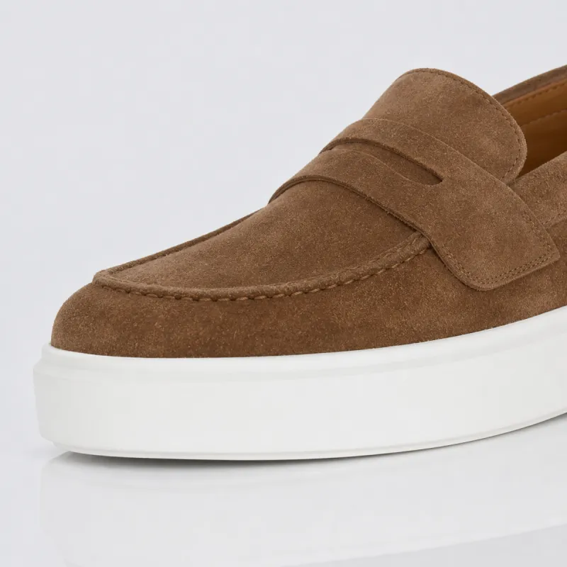 Mocassins rehaussants Rimini marron +6 cm | Daim luxe homme