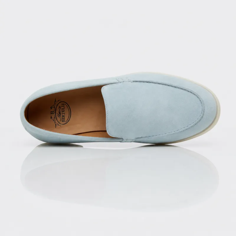 Mocassins rehaussants Positano bleu ciel +5cm
