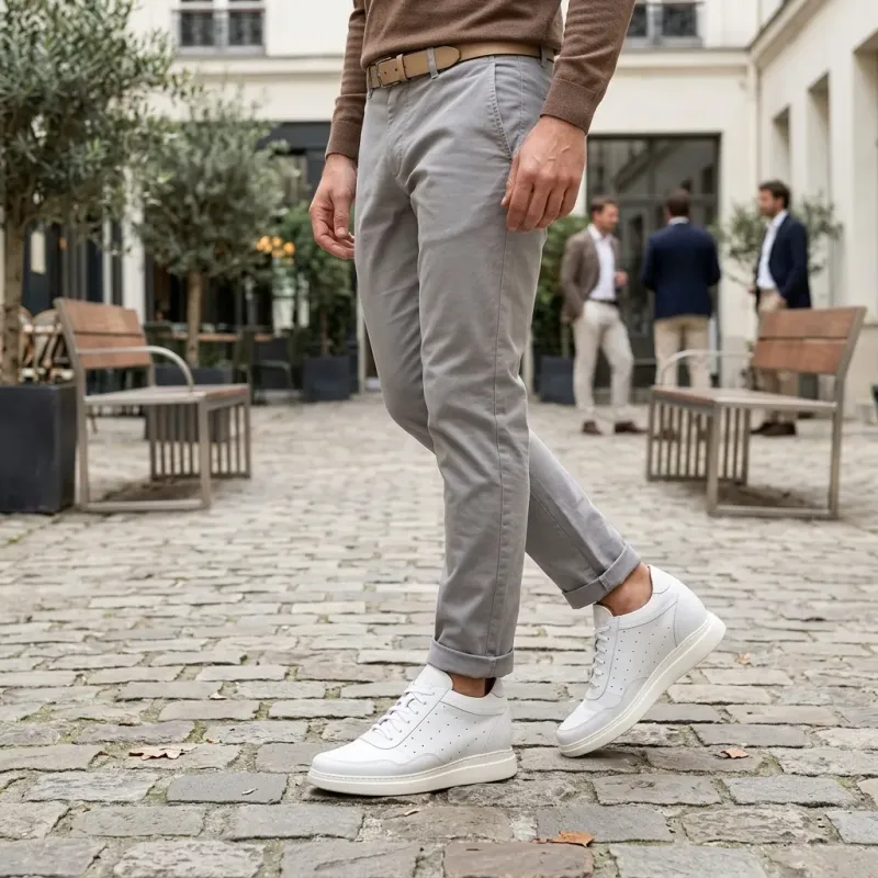Sneaker talon compensé Homme | Blanc +9 cm | Mario Bertulli