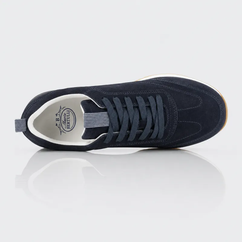 Basket Homme rehaussante  | Torino marine +7,5cm | Mario Bertulli