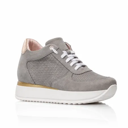 Sneaker talon compensé femme |Gris +7cm | Mario Bertulli