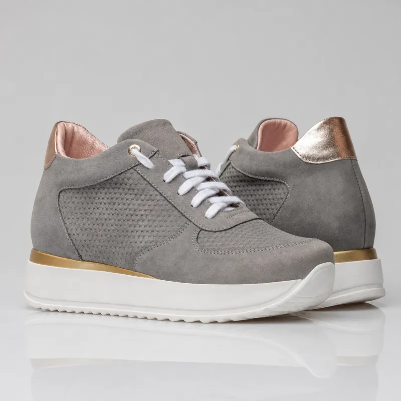 Sneaker talon compensé femme |Gris +7cm | Mario Bertulli