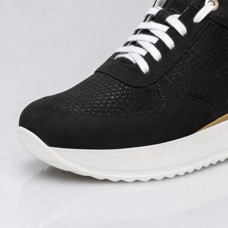 Sneaker talon compensé femme |Noir +7cm | Mario Bertulli