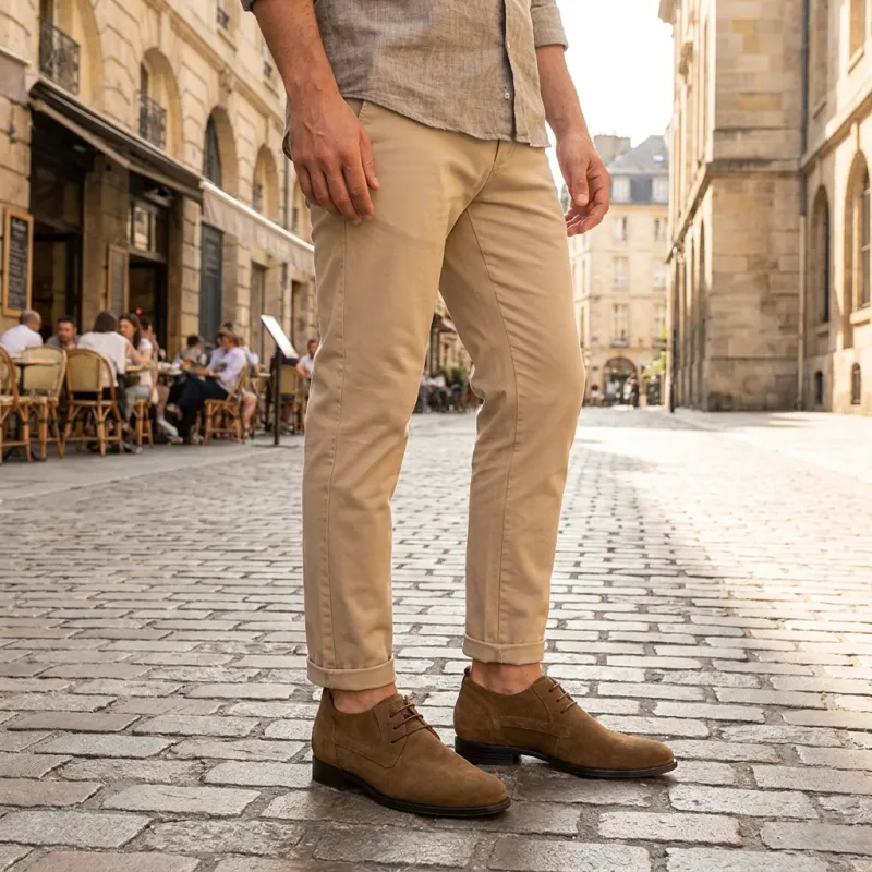 Chaussure Derby compensée Homme | Tabac +6,5 cm | Mario Bertulli
