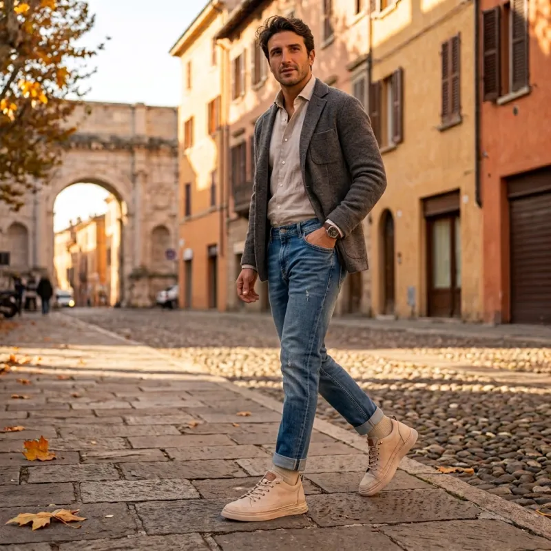 copy of Sneakers rehaussantes Catania marron +5 cm