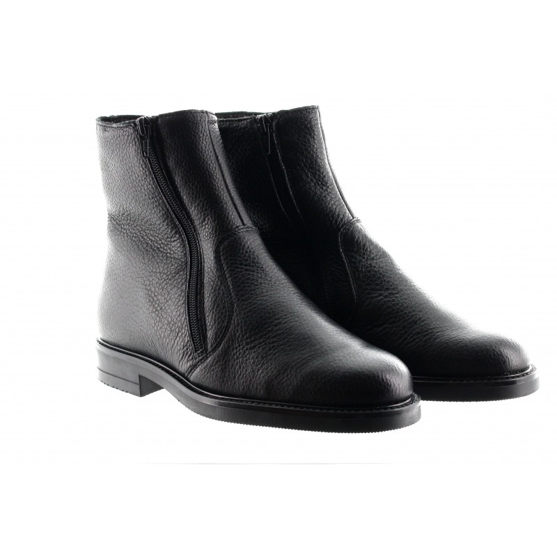 bottes talonnettes Homme - Noir - Cuir d'agneau - +6,5 CM - Détente - Mario Bertulli