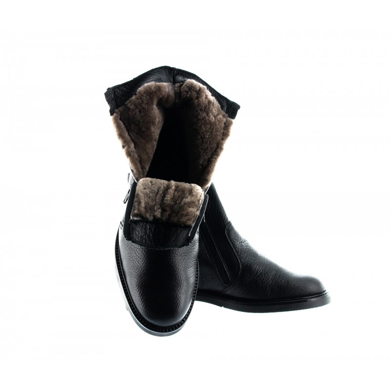 bottines rehaussantes Homme - Noir - Cuir d'agneau - +6,5 CM - Détente - Mario Bertulli