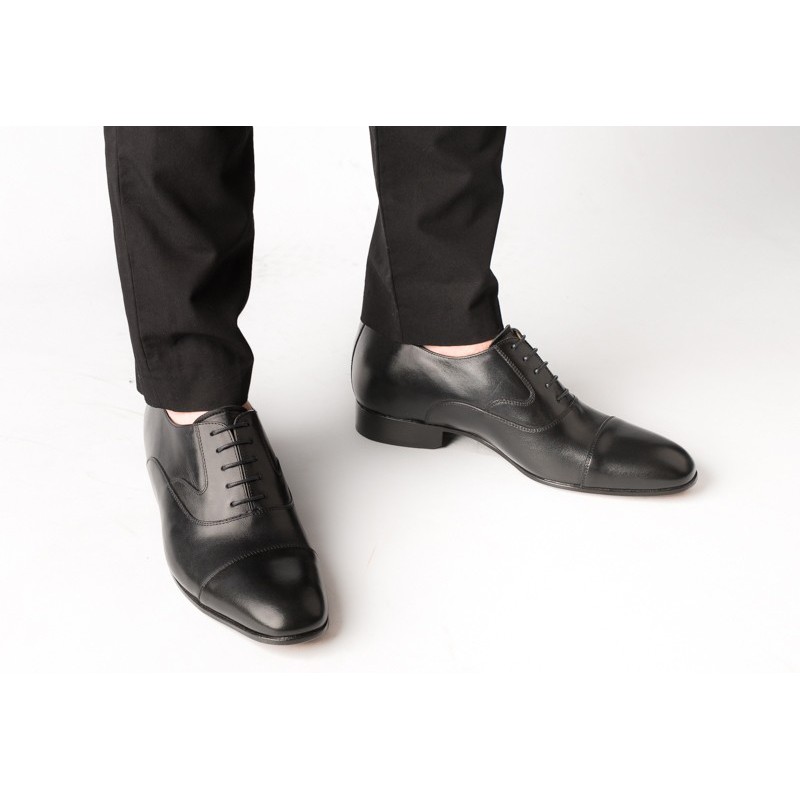 Richelieu compensé Homme | Noir +6 CM | Mario Bertulli
