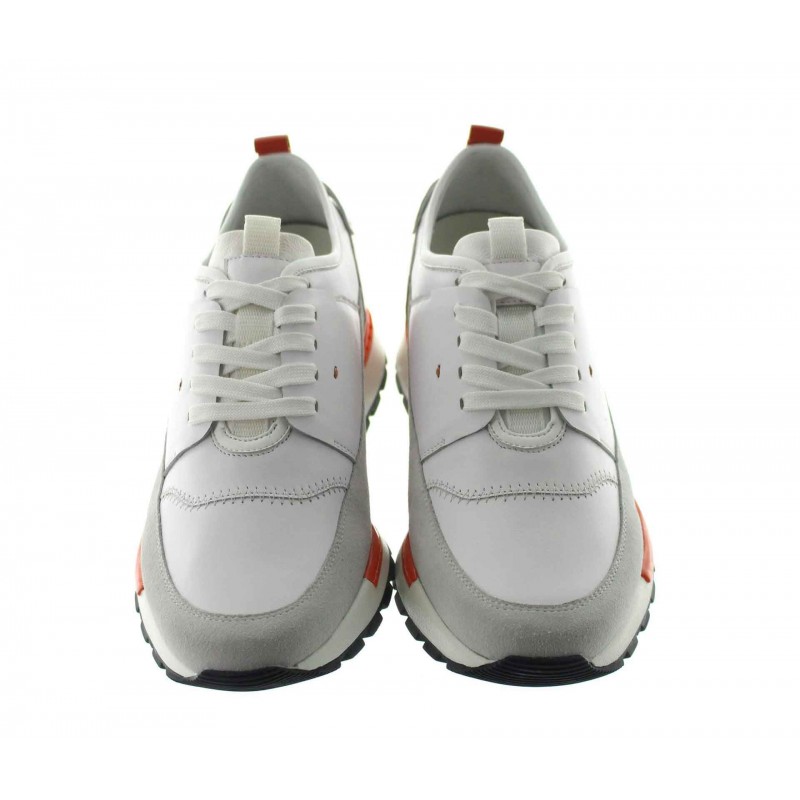 sneakersy z podwyższającym obcasem Mężczyzna - +7 CM - Nubuk / Skóra - Biały - Czas wolny - Mario Bertulli