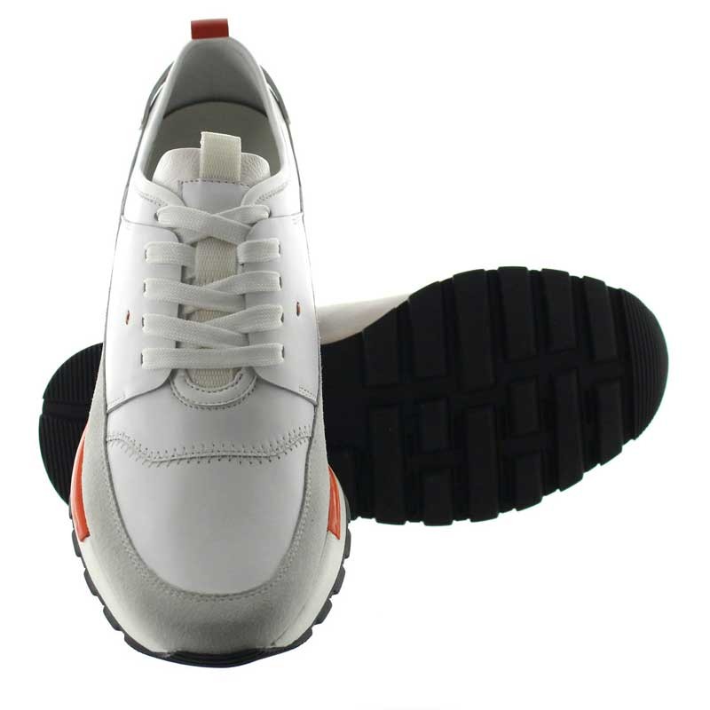 sneakersy z podwyższającą wkładką Mężczyzna - Biały - Nubuk / Skóra - +7 CM - Peschici - Mario Bertulli