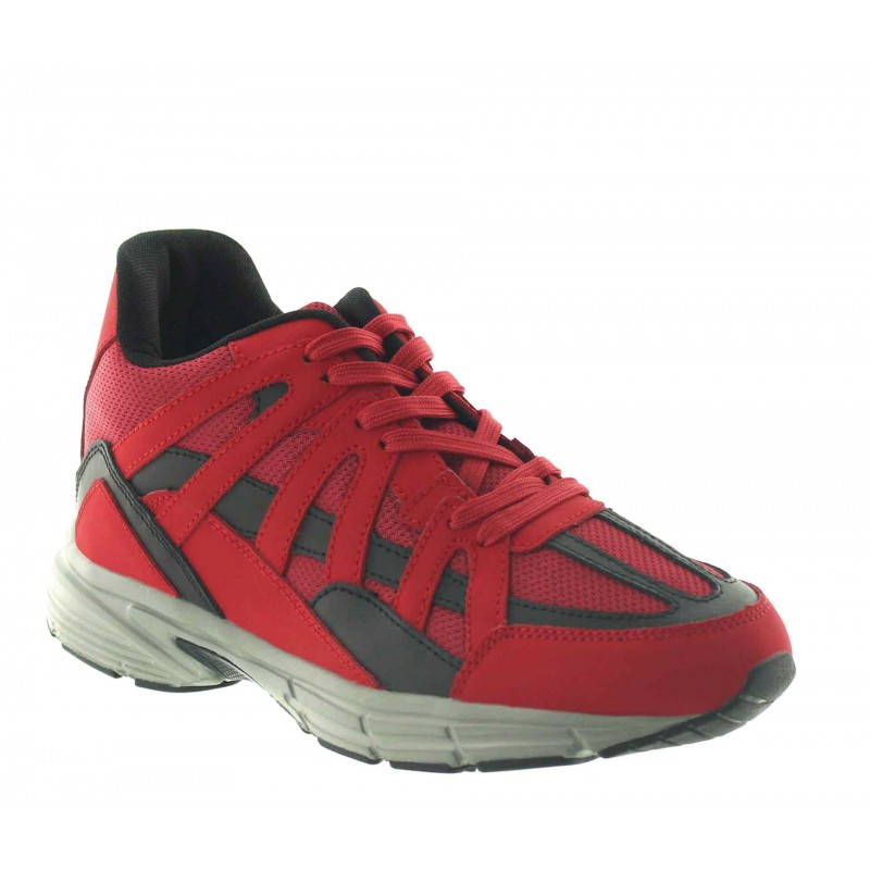 Włoskie buty podwyższające Mężczyzna - Czerwony - Skórzane/siatkowe  - +7 CM - Drena - Mario Bertulli