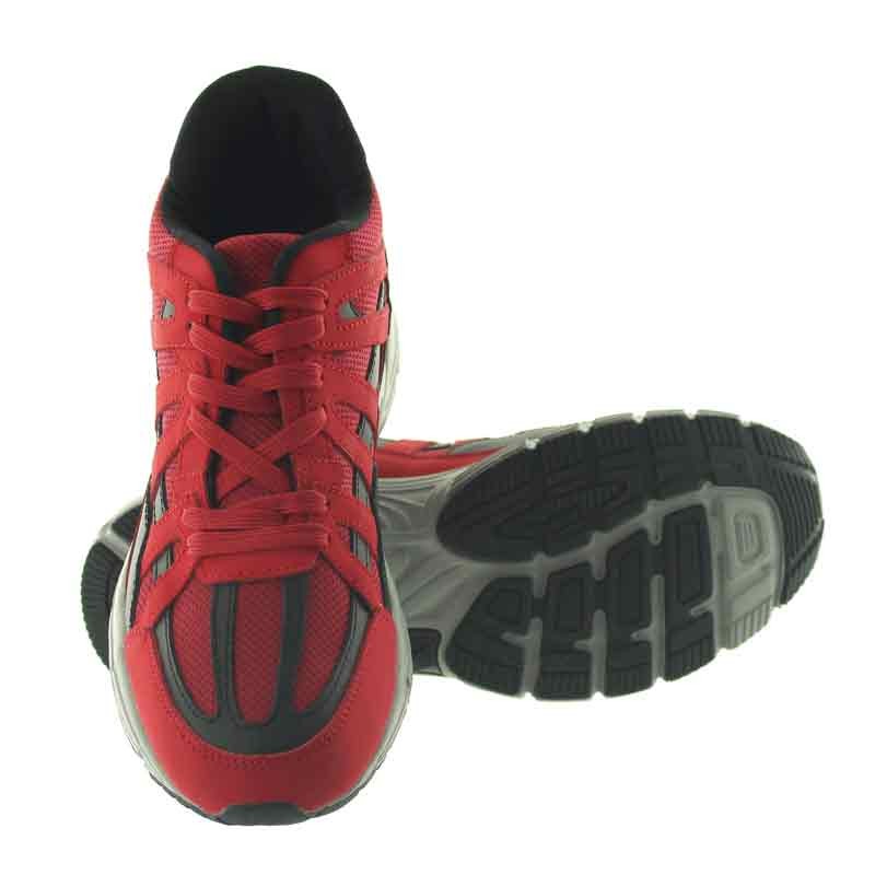 buty z podwyższającą wkładką Mężczyzna - Czerwony - Skórzane/siatkowe  - +7 CM - Sportowe - Mario Bertulli