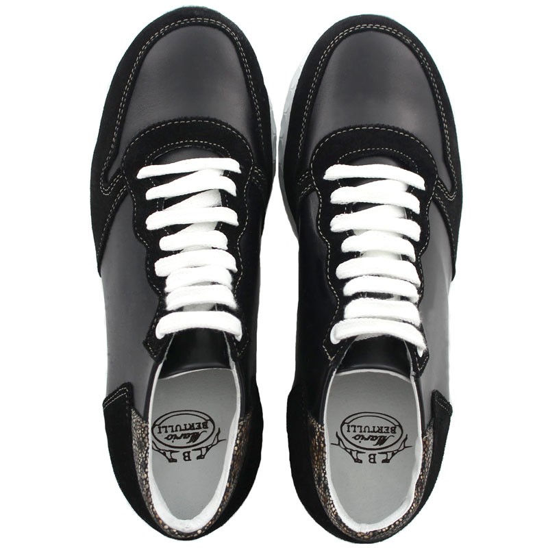 Sneakersy Lara - Czarne +7cm