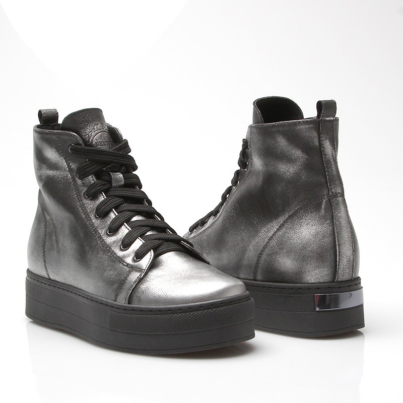 Chiaia Sneakersy Podwyższające Antrycytowe +6,5cm