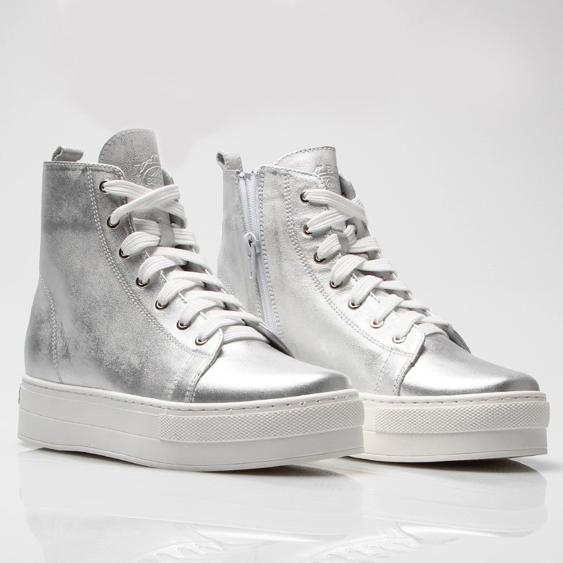 Sneakers Rehaussantes Femme Chiaia - Argent +6,5cm