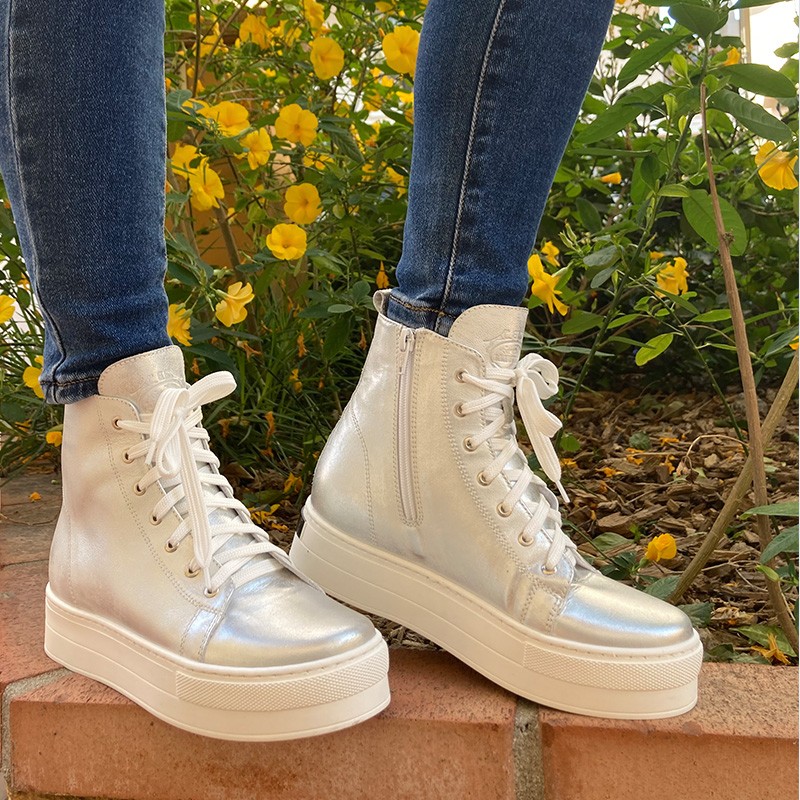 Sneakers Rehaussantes Femme Chiaia - Argent +6,5cm