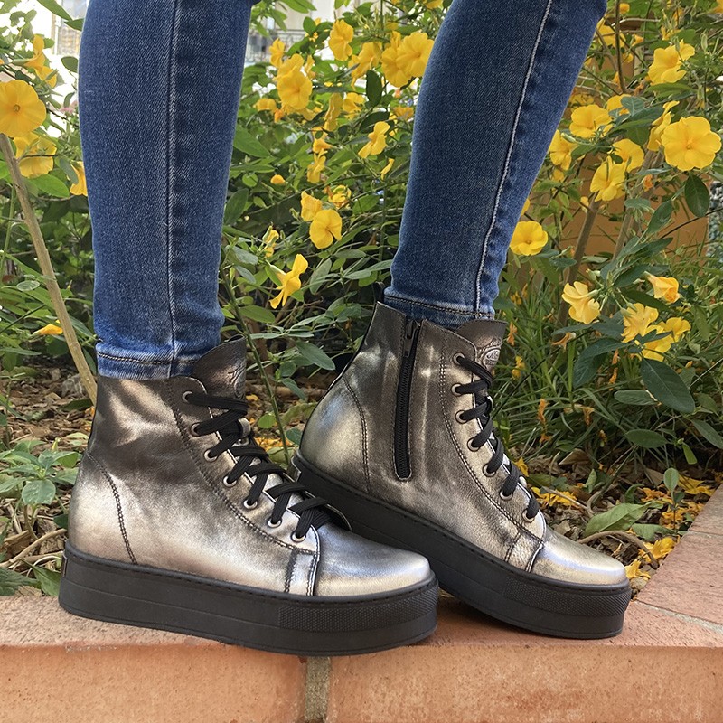 Chiaia Sneakersy Podwyższające Antrycytowe +6,5cm