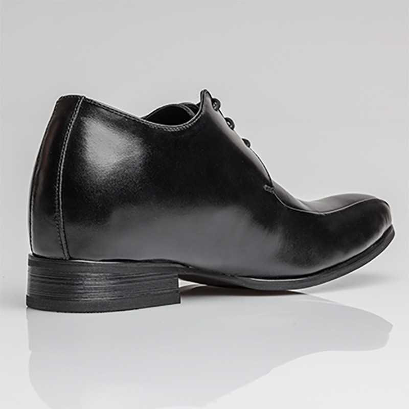 buty derby na koturnie Mężczyzna - Czarny - Skóra - +7 CM - Atessa - Mario Bertulli