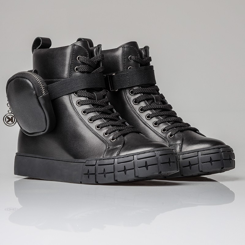 Sneaker Mello czarny +8cm - mario bertulli