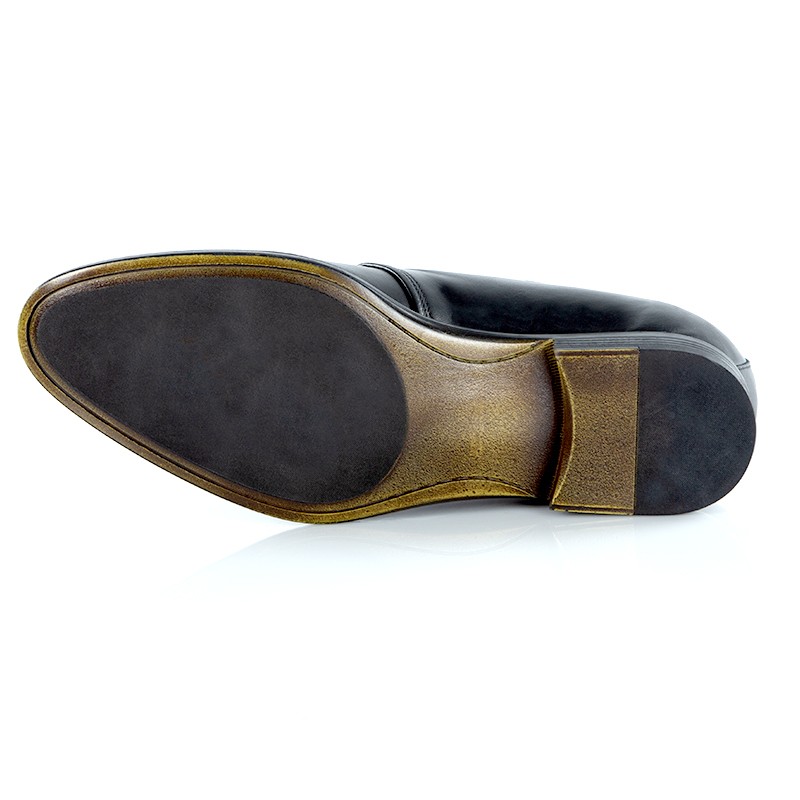 Męskie buty Derby na koturnie | czarny +6,5 CM | Mario Bertulli