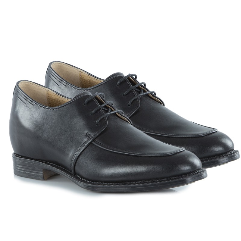 Męskie buty Derby na koturnie | czarny +6,5 CM | Mario Bertulli