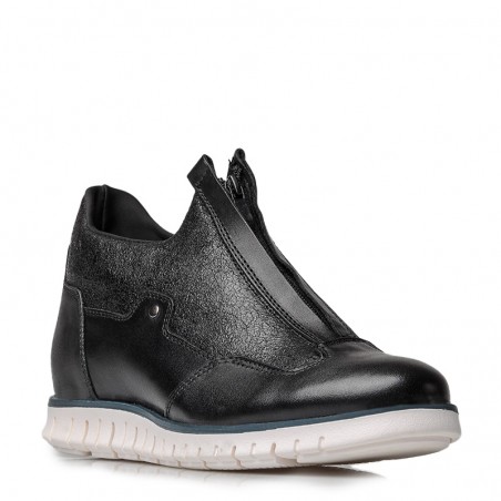 Sneaker na koturnie męski | Czarny +6,5 CM | Mario Bertulli