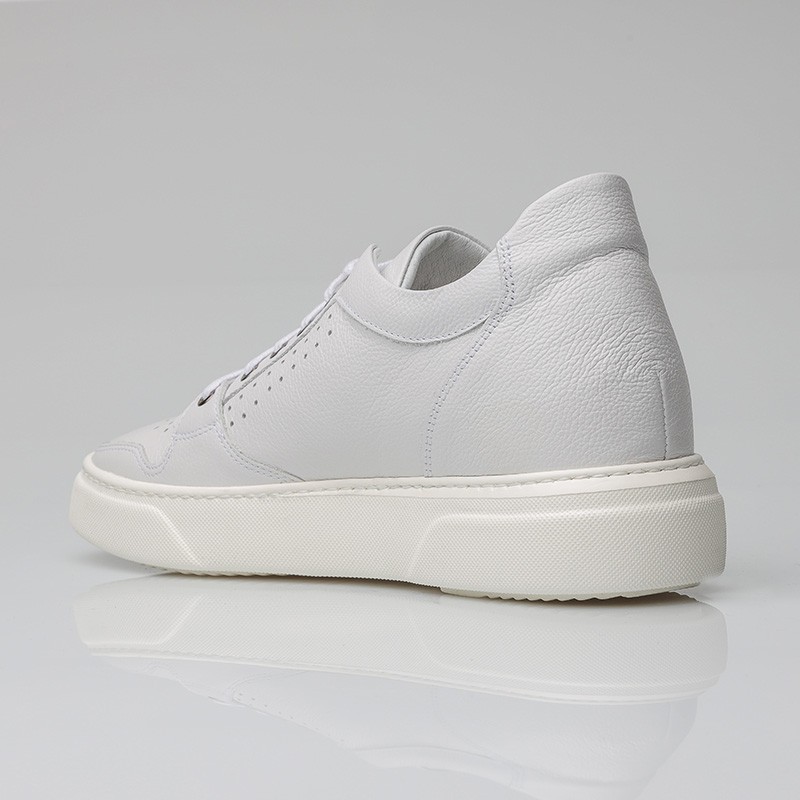 Sneaker Donato perłowo-biały +7cm - mario bertulli