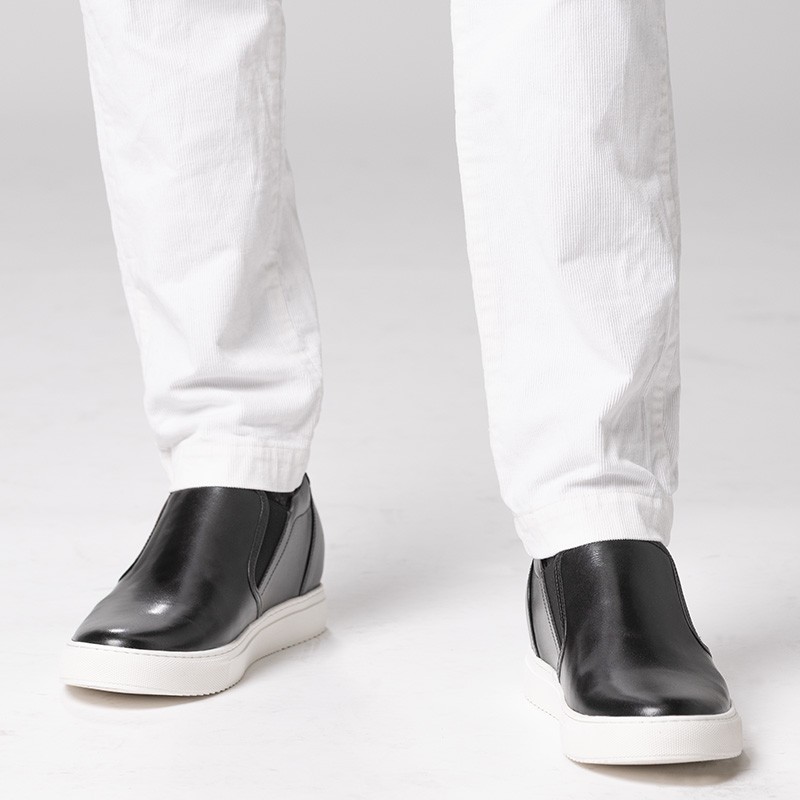 Sneaker męski na koturnie | Czarny +6 cm | Mario Bertulli