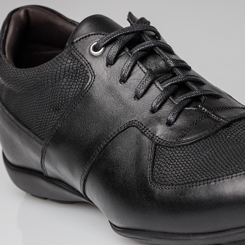 Sneaker na koturnie Męski | Czarny +5 CM | Mario Bertulli