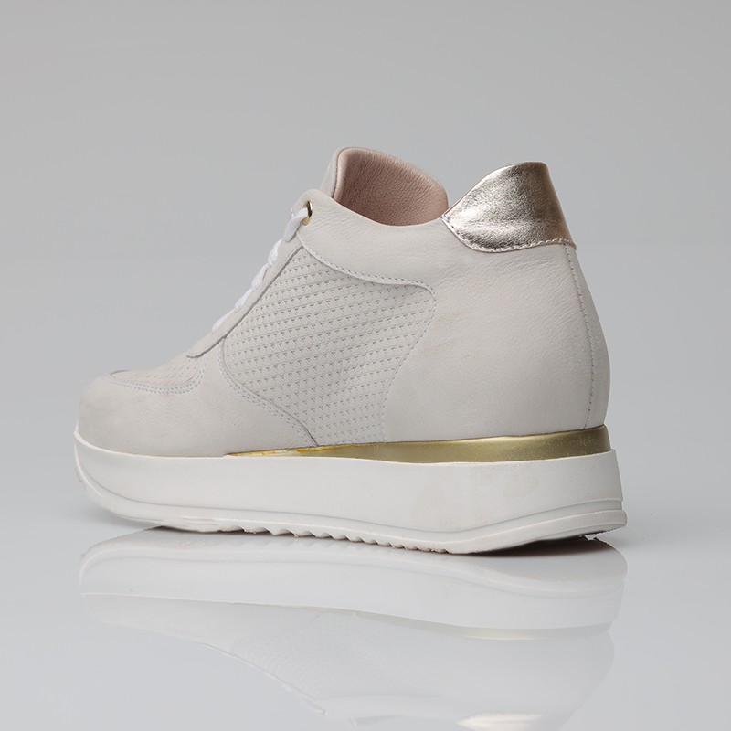 Damskie sneakersy na koturnie |jasnoszary +7cm | Mario Bertulli
