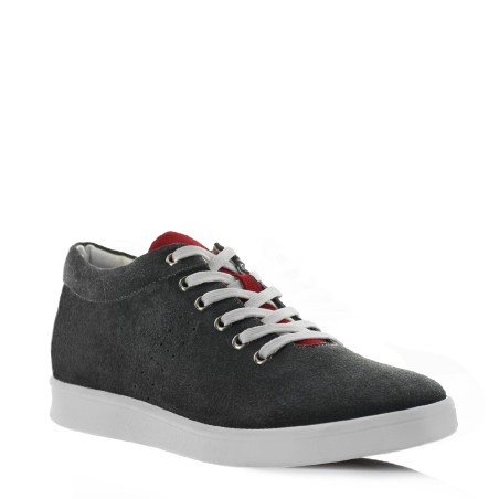 Sneaker na koturnie Męski | Ciemnoszary/czerwony +6 CM | Mario Bertulli