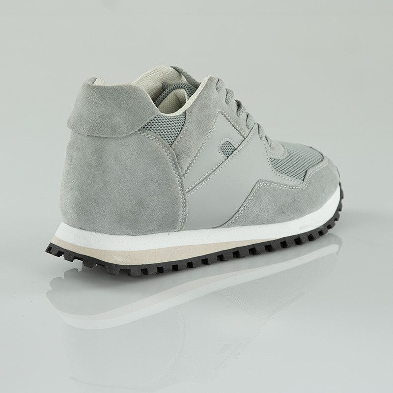 Męskie sneakersy podwyższające  | Jasnoszary +7 CM | Mario Bertulli