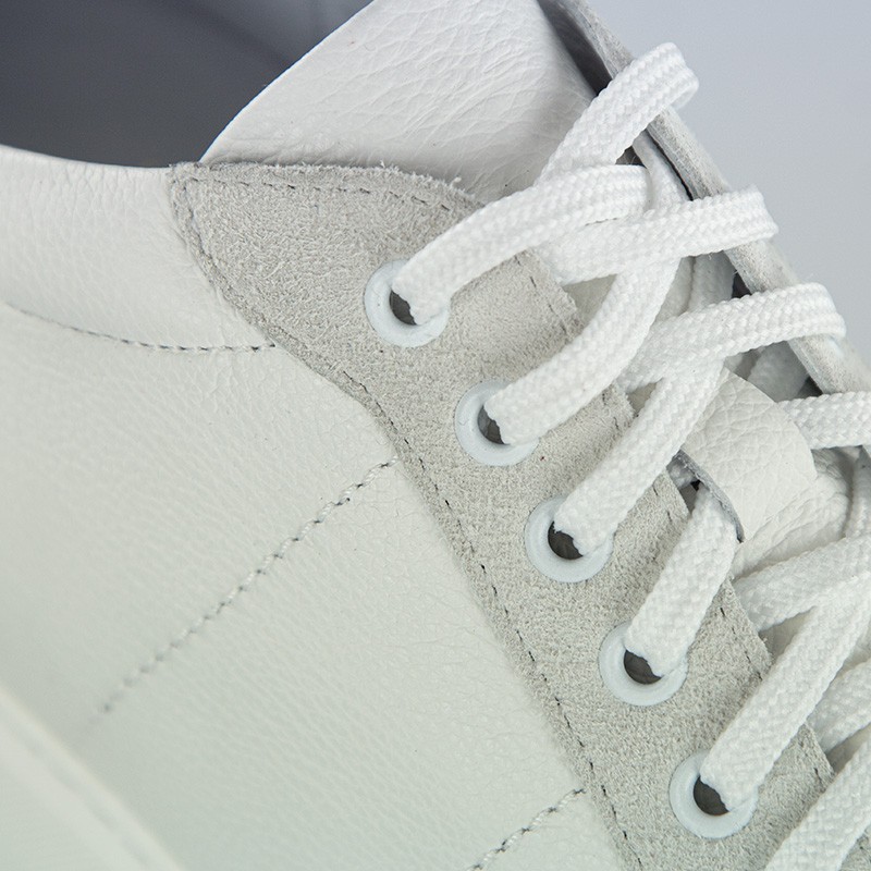 Sneaker męski na koturnie | Biały +7,5 cm | Mario Bertulli