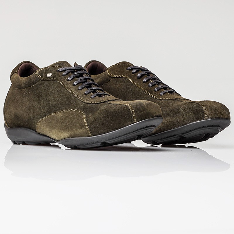 Sneaker z koturnem Męski | Khaki +5 CM | Mario Bertulli