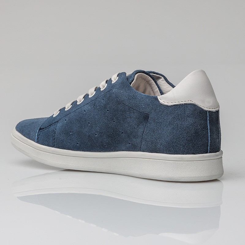 Męski sneaker na koturnie | Niebieski +5,5 CM | Mario Bertulli
