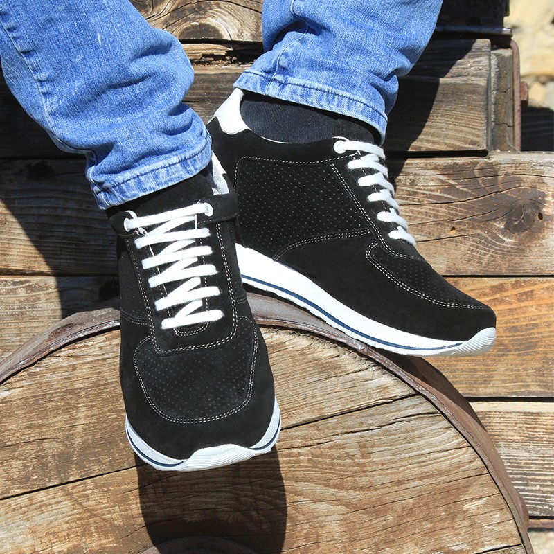 Sneaker na koturnie Męskie | Czarny +7 CM | Mario Bertulli
