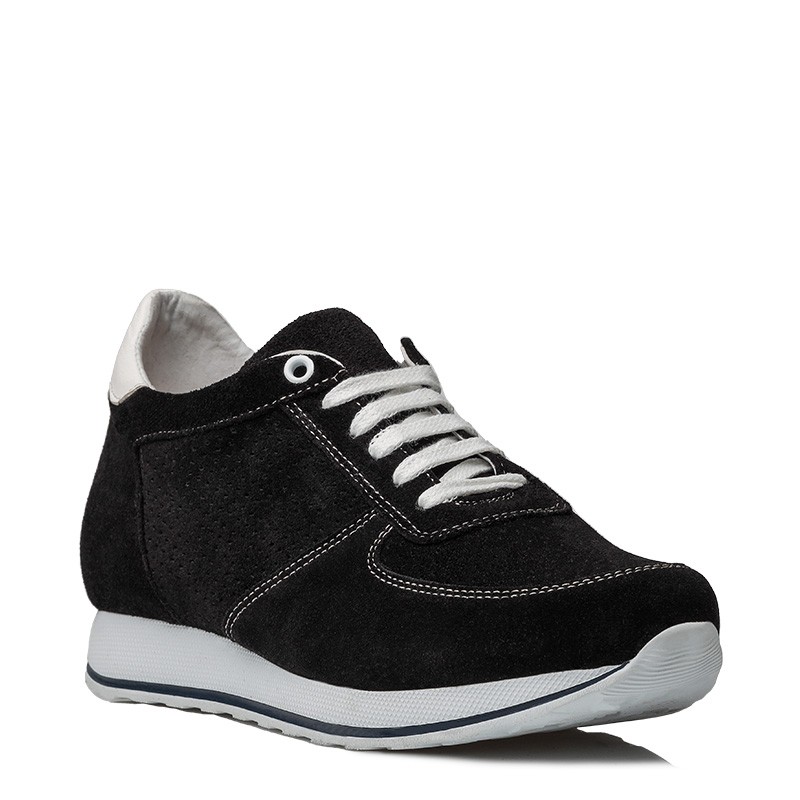 Sneaker na koturnie Męskie | Czarny +7 CM | Mario Bertulli
