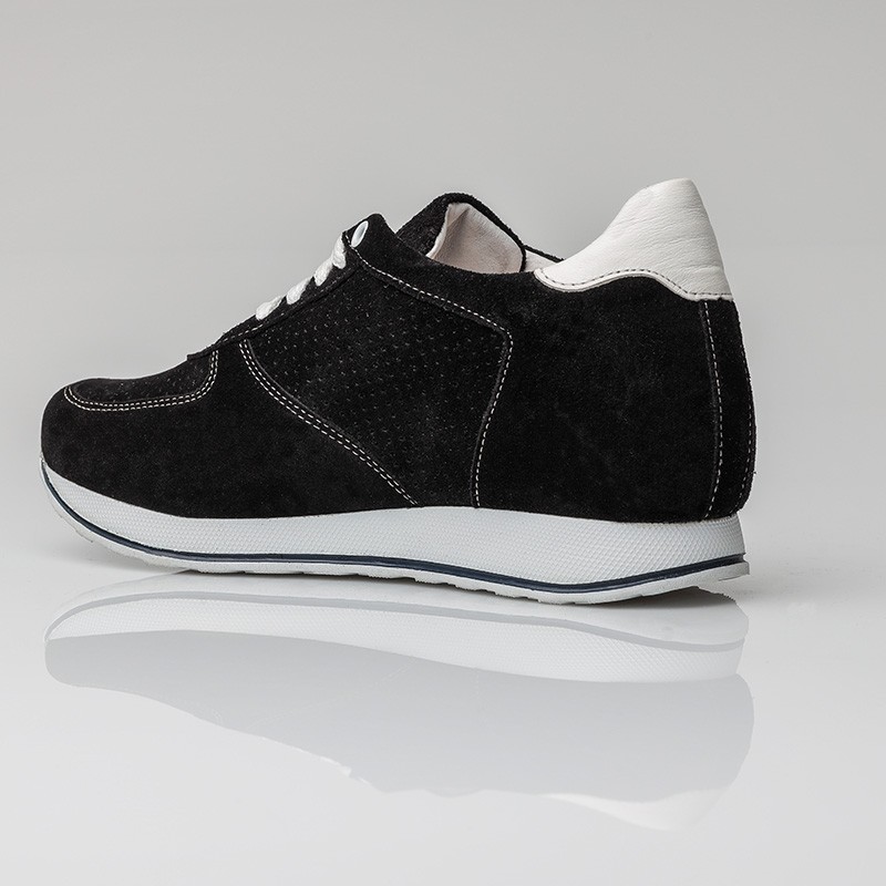 Sneaker na koturnie Męskie | Czarny +7 CM | Mario Bertulli