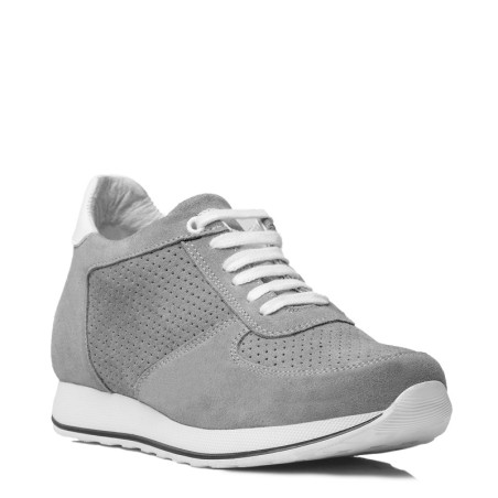 Sneaker na koturnie Męski | Jasnoszary +7 CM | Mario Bertulli