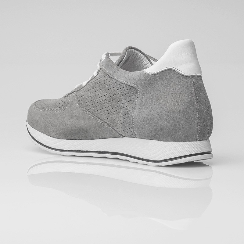 Sneaker na koturnie Męski | Jasnoszary +7 CM | Mario Bertulli