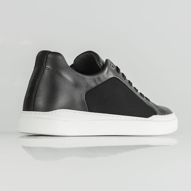 Męski sneaker na koturnie | czarny +6 cm | Mario Bertulli
