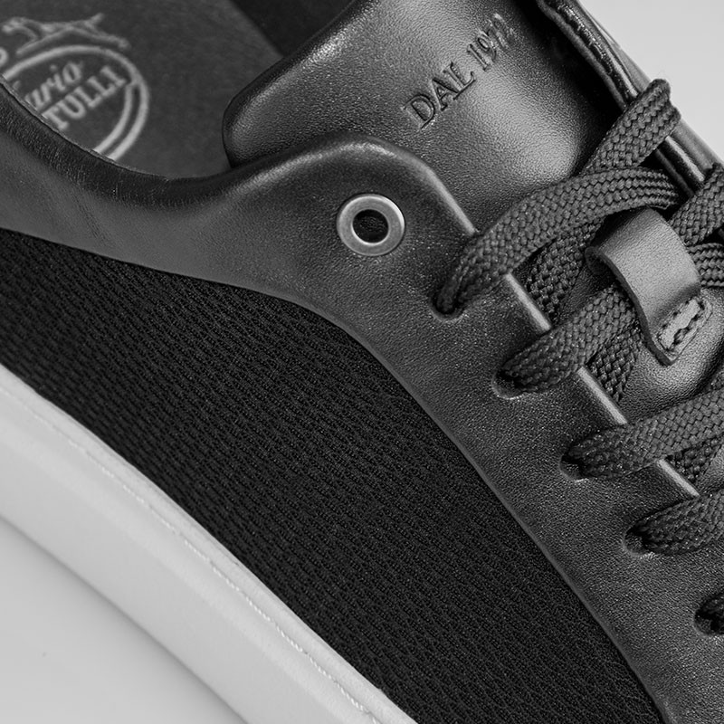 Męski sneaker na koturnie | czarny +6 cm | Mario Bertulli