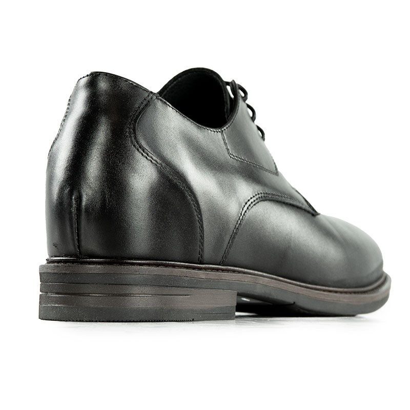 Męskie buty derby na koturnie | czarne +7,5cm | Mario Bertulli