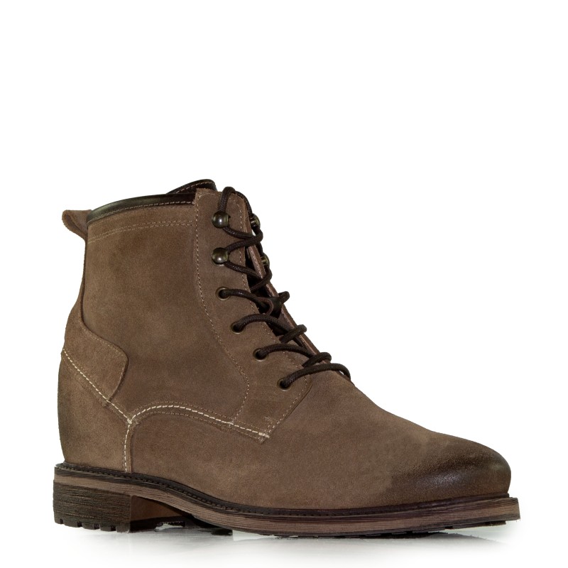 Buty na koturnie męskie | brązowe +9 CM | Mario Bertulli