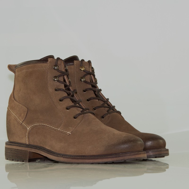 Buty na koturnie męskie | brązowe +9 CM | Mario Bertulli