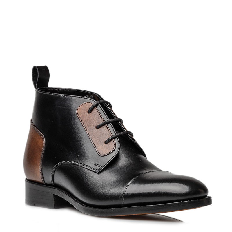 Męskie buty na koturnie | Czarne +6 CM | Mario Bertulli