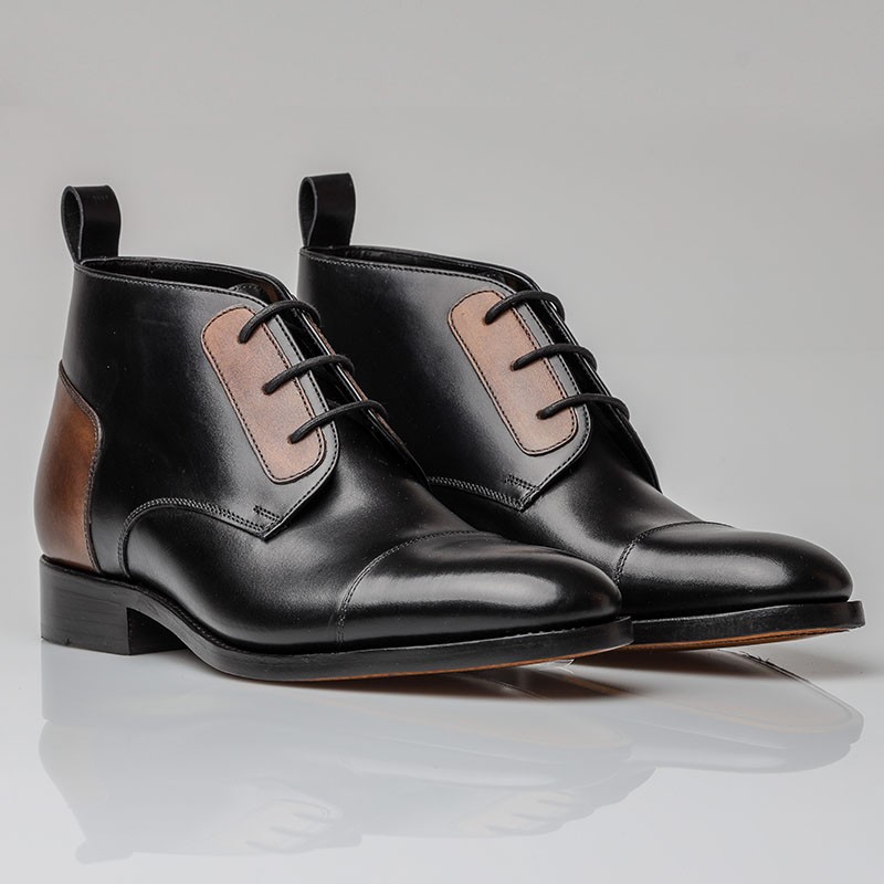 Męskie buty na koturnie | Czarne +6 CM | Mario Bertulli